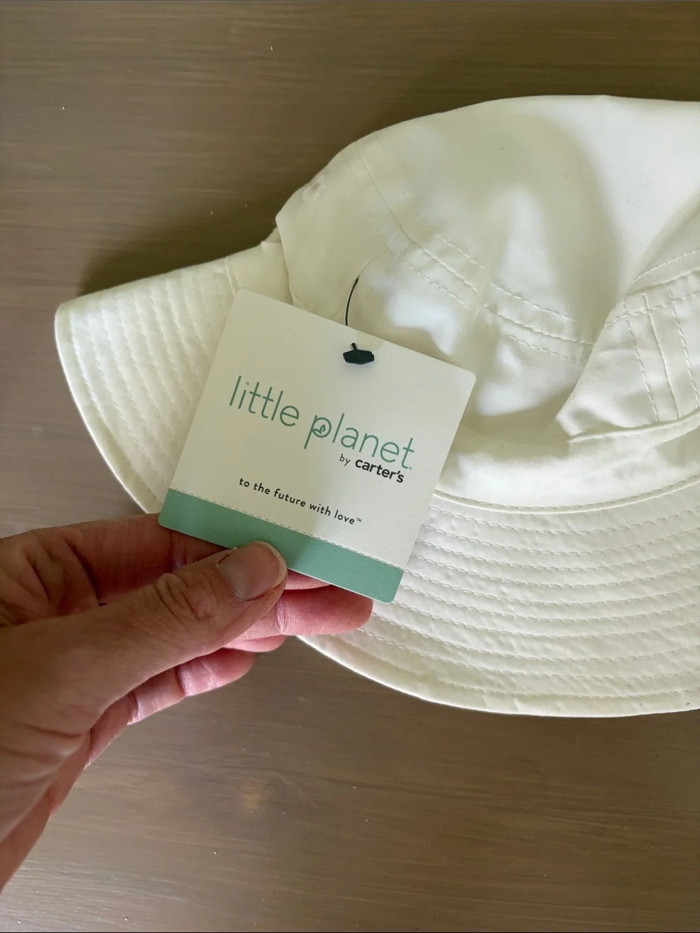 Little Planet Wide Brim Sun Hat in Cream 0-3 mo NWT